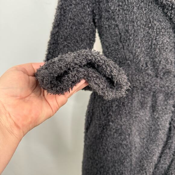 Sooki Teddy Wrap Trench Coat Gray Jacket Fuzzy Warm Classic Preppy Winter Size M - Picture 3 of 13